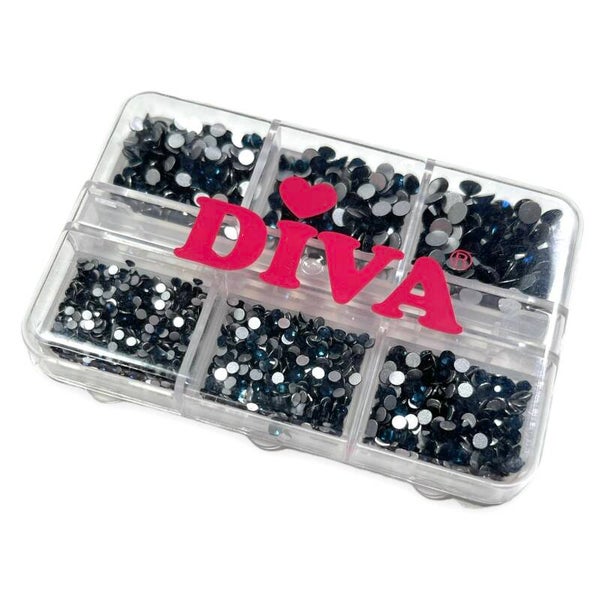 Diva Doosje met strass steentjes - dark blue