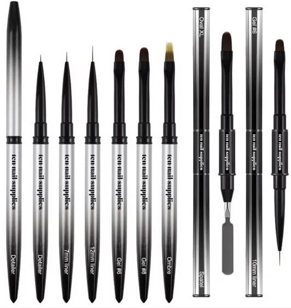 Ten Nail Supplies brush set 8 pcs - full collection