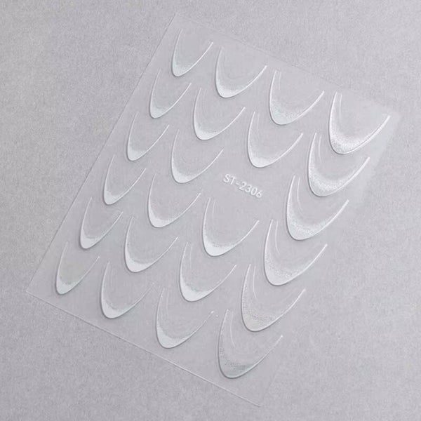 Ten Nail Supplies french ombre stickers - metallic silver