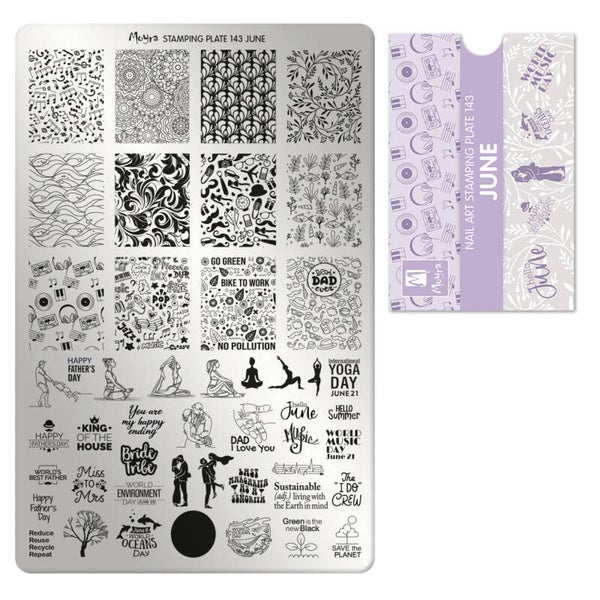 Moyra stempelplaat 143 june + gratis try-on sheet