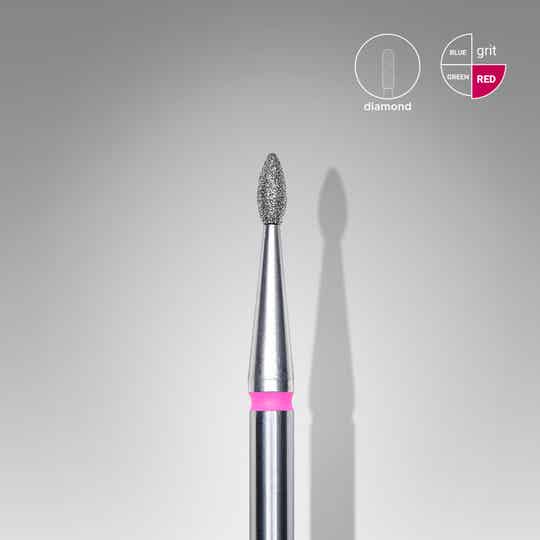 Staleks diamond nail drill bit “drop” 1.6 red