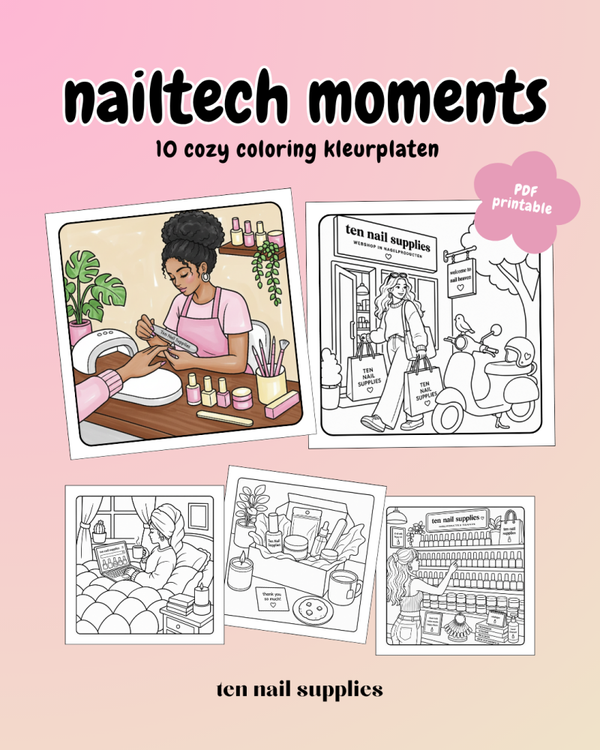 Ten Nail Supplies Nailtech Moments cozy coloring book