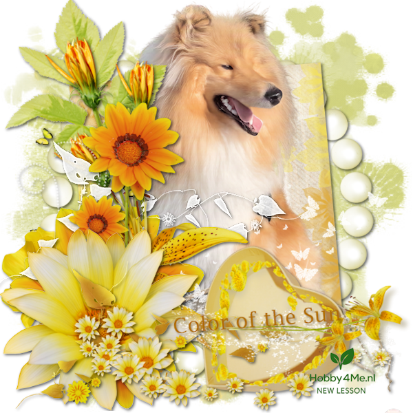 •	“Warme herfstcompositie met bloemen en natuurlijke materialen – PSP-les Autumn Collie.”
