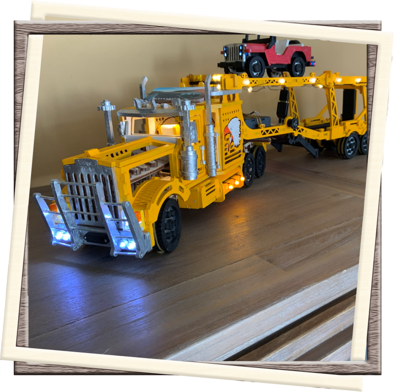 Big Rig & Trailer met Jeep Wood Trick