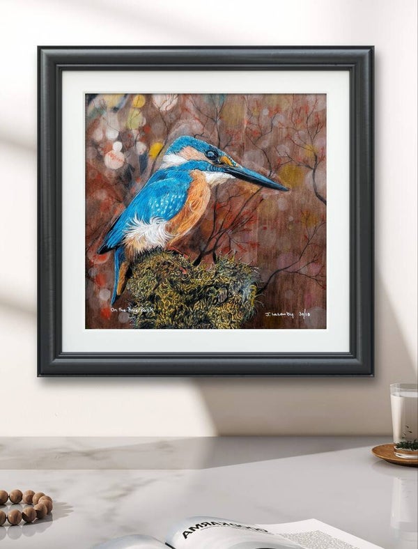 On The Riverbank Framed and Mounted