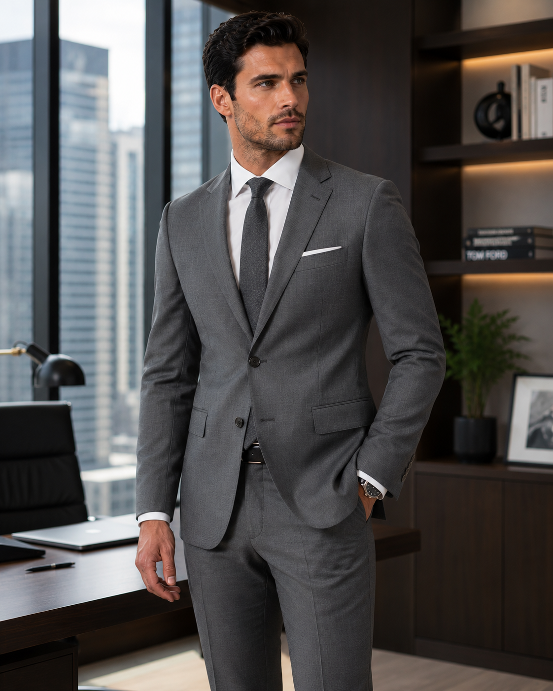 Modern Grey Suit – Men