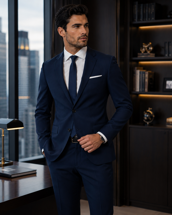 Slim Fit Navy Suit – Men