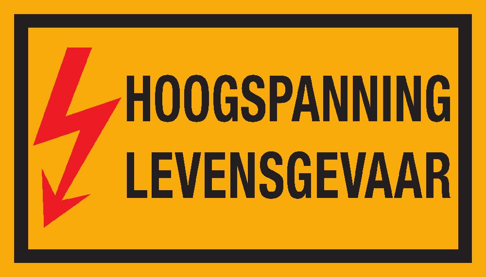 Sticker hoogspanning levensgevaar (20x35cm)