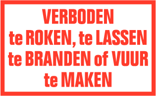 Sticker verboden vuur te maken 400x250mm