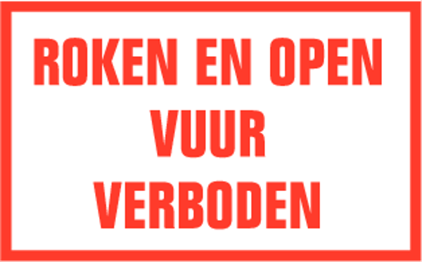 Sticker open vuur verboden (250x150mm)