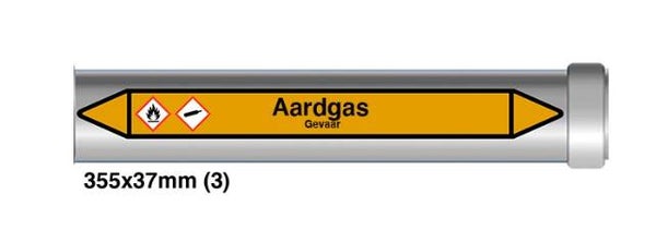 Sticker aardgasleiding 35.5x3.7cm (3)