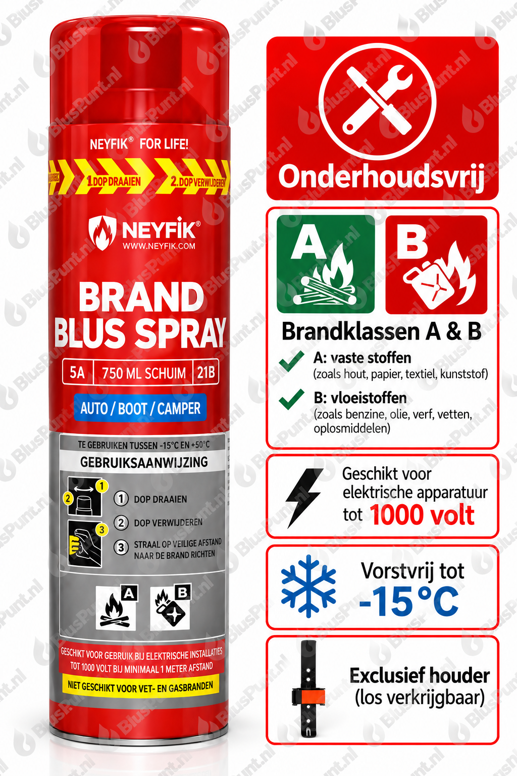 Onderhoudsvrije AB autobrandblusser 750ml exclusief houder (1)