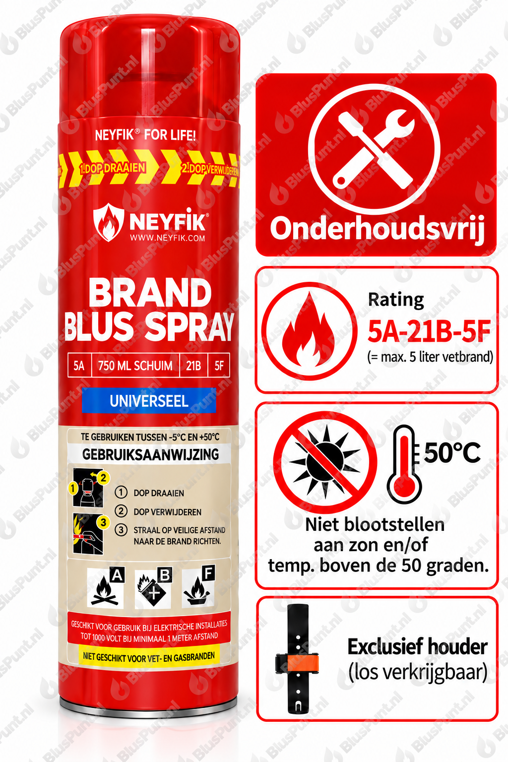 Onderhoudsvrije ABF brandblusser 750ml (1) tevens vetblusser