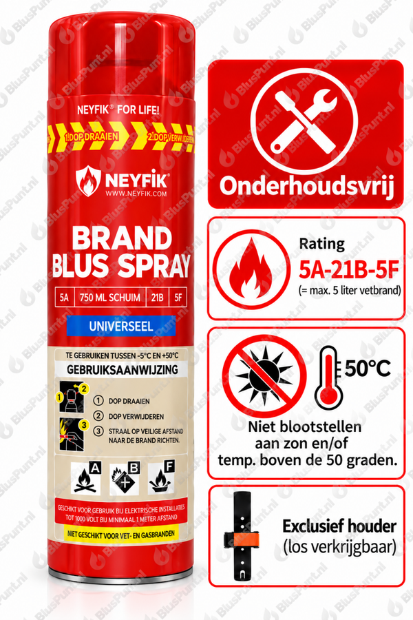 Onderhoudsvrije ABF brandblusser 750ml (1) tevens vetblusser - Vilente