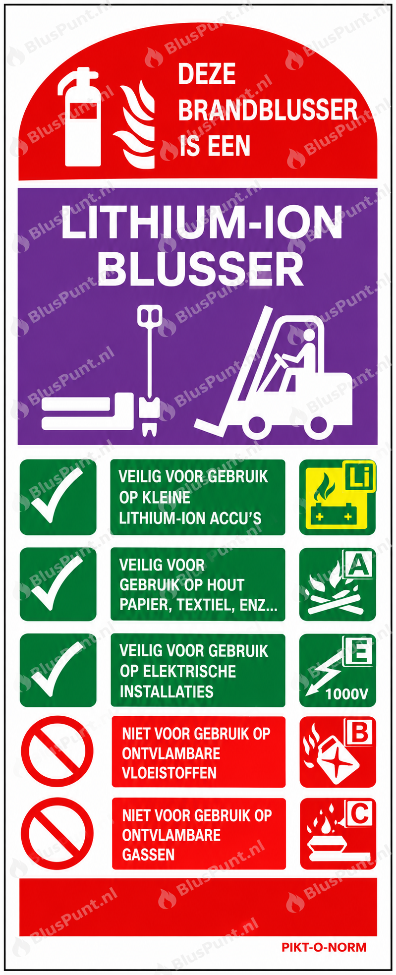 Blusinstructie lithiumaccu ept - heftruck
