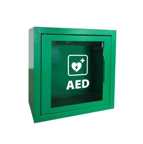 AED kast groen met deuralarm (indoors)