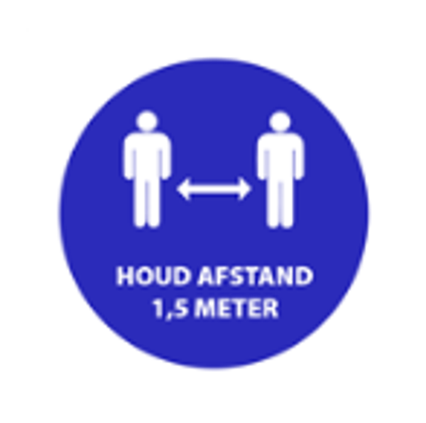 Sticker 1.50 meter afstand (vinyl Ø90mm)