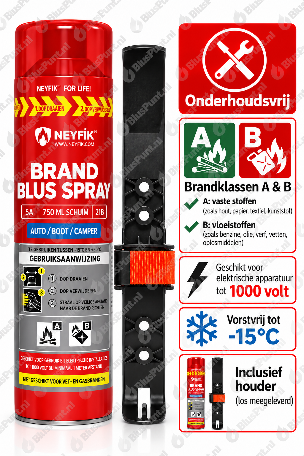 Onderhoudsvrije AB autobrandblusser 750ml inclusief houder (1)