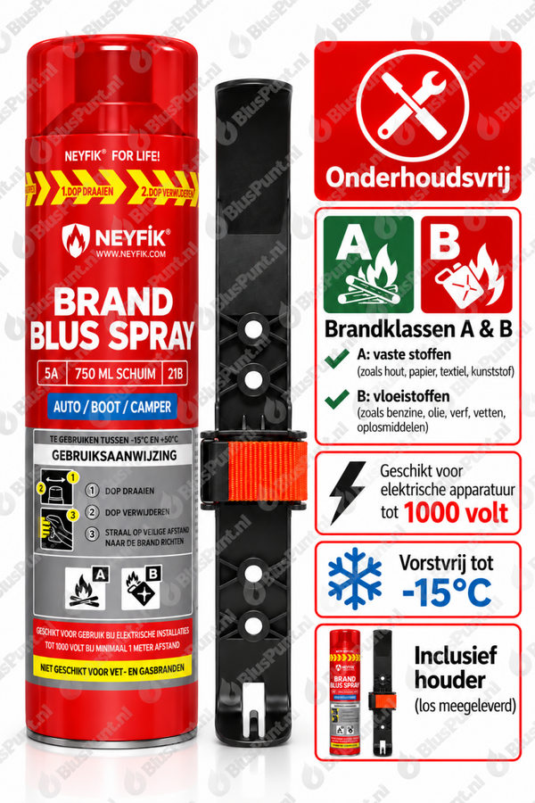 Onderhoudsvrije AB autobrandblusser 750ml inclusief houder (1)