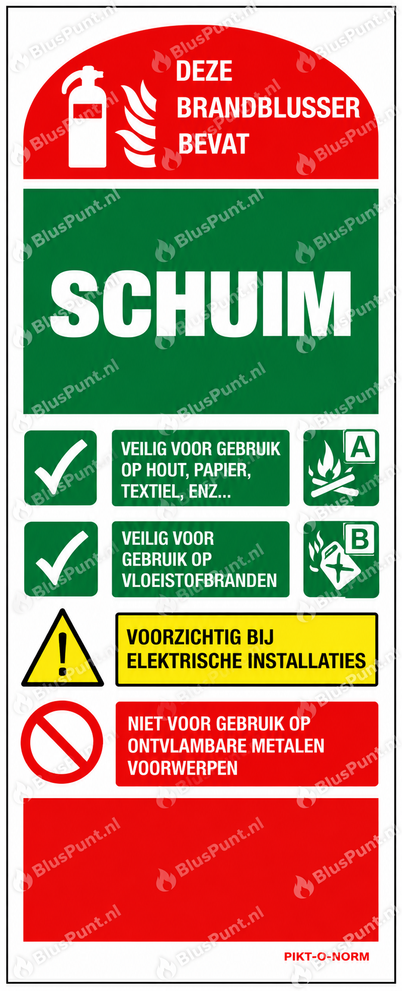 Blusinstructie schuimblusser