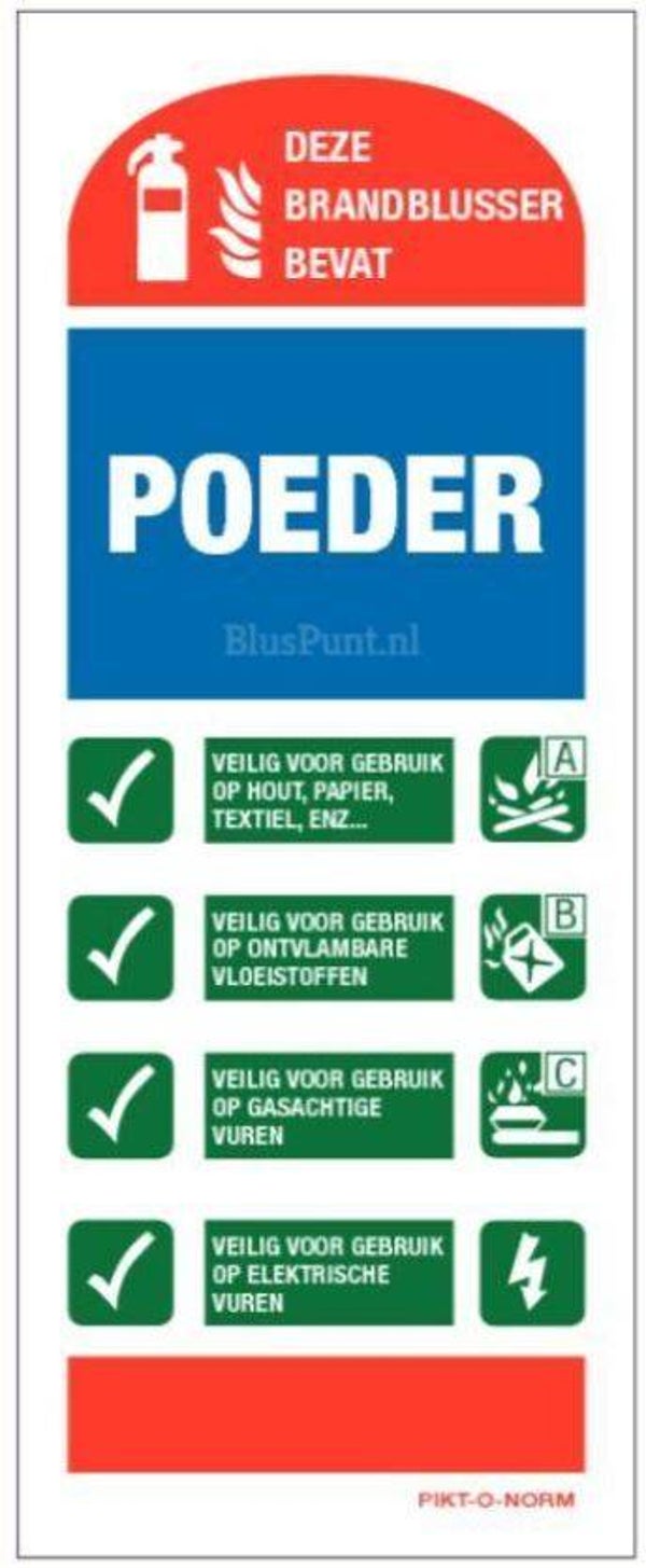Blusinstructie poederblusser