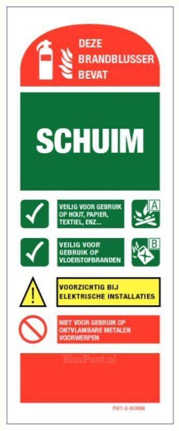 Blusinstructie schuimblusser