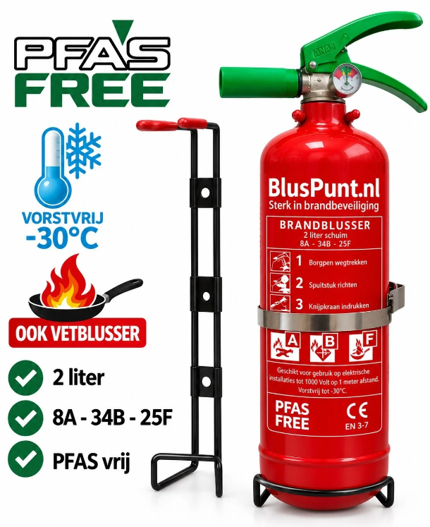 Brandblusser kerstboom schuim 2-liter ABF vorstvrij