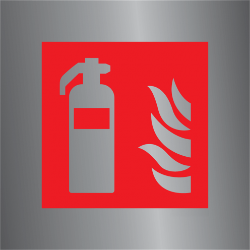 Bord brandblusser aluminium 20x20cm EN-ISO7010