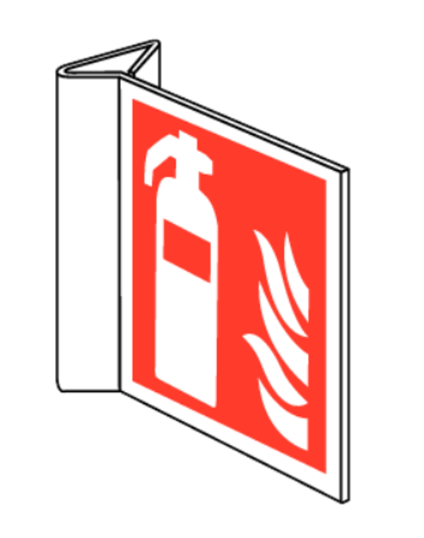 Bord brandblusser 20x20cm (haaks) EN ISO7010