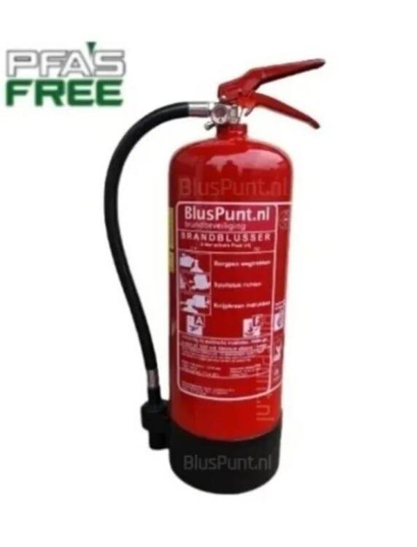 Brandblusser fluorvrij blusmiddel 6-liter 21A-75F (tevens vetblusser)