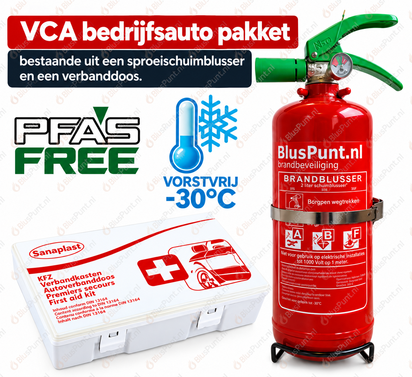 VCA bedrijfsauto pakket (sproeischuimblusser en verbanddoos)