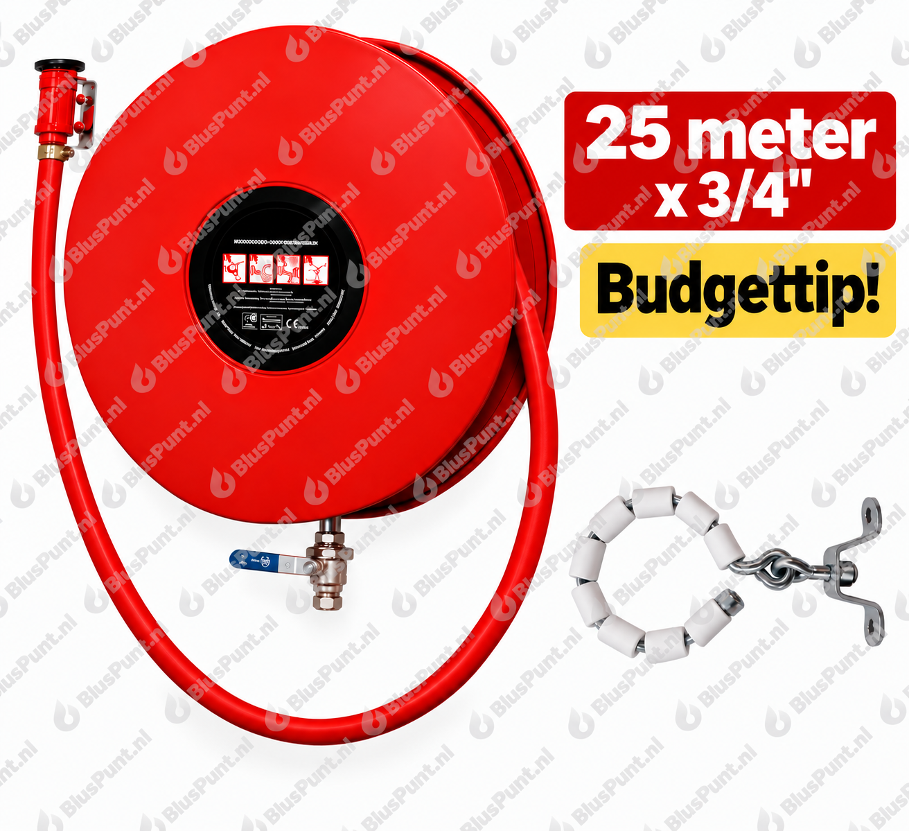 Brandhaspel 25 meter x 3/4 budget