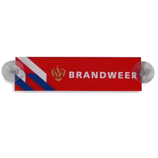 Brandweer bordje autoruit 22x6cm