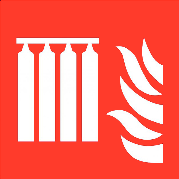 Sticker blussysteem 20x20cm EN-ISO7010