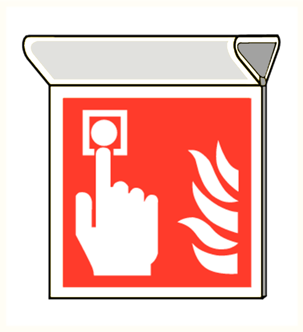 Bord Handmelder 15x15cm NEN-EN-ISO7010 plafondbevestiging