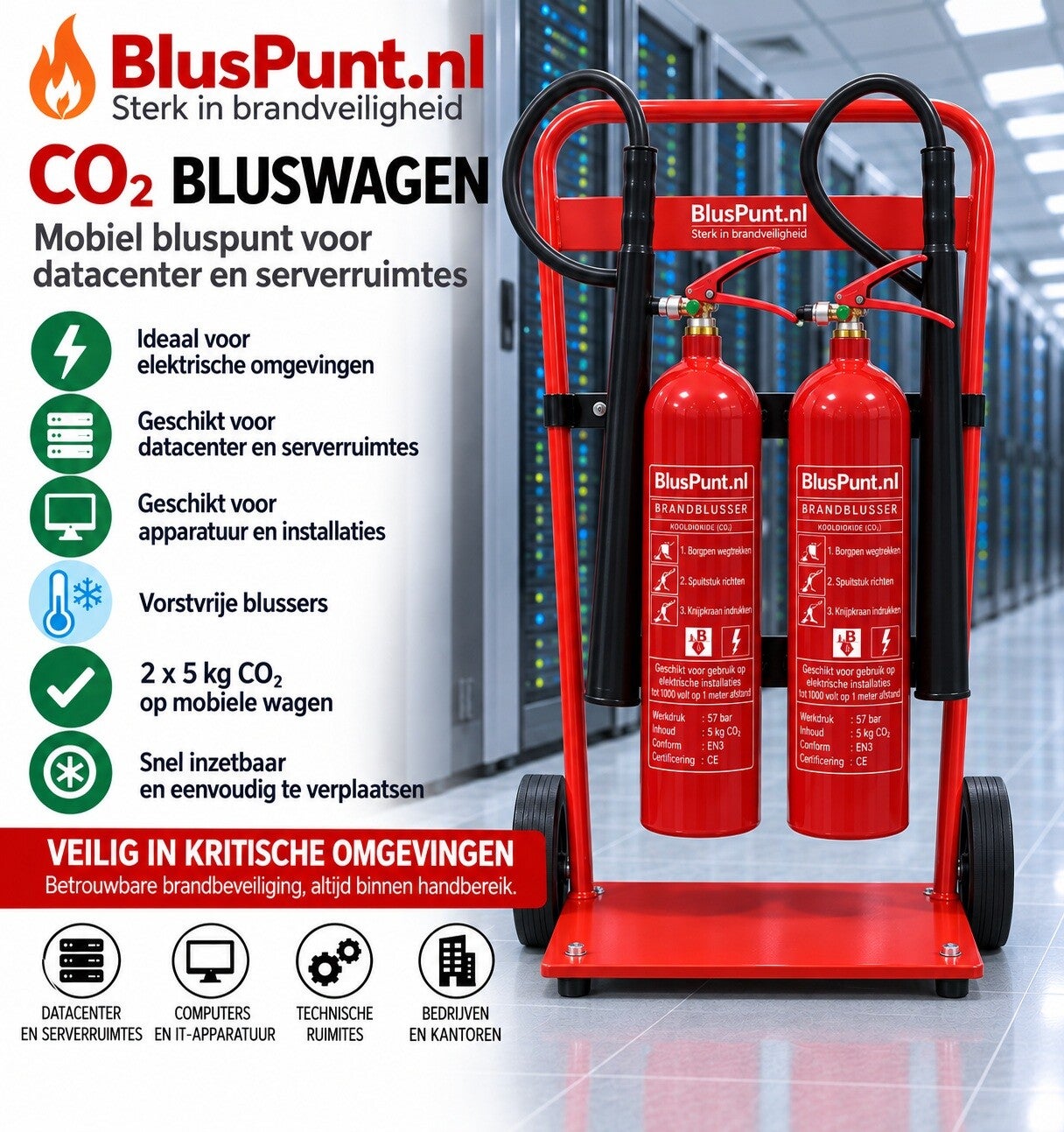 Brandblusserwagen CO2 brandblussers