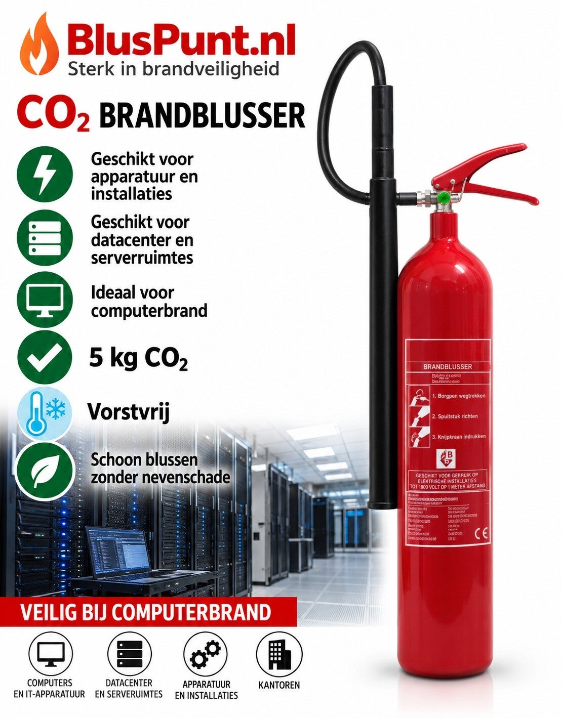 Co2-brandblusser 5kg staal aanbieding