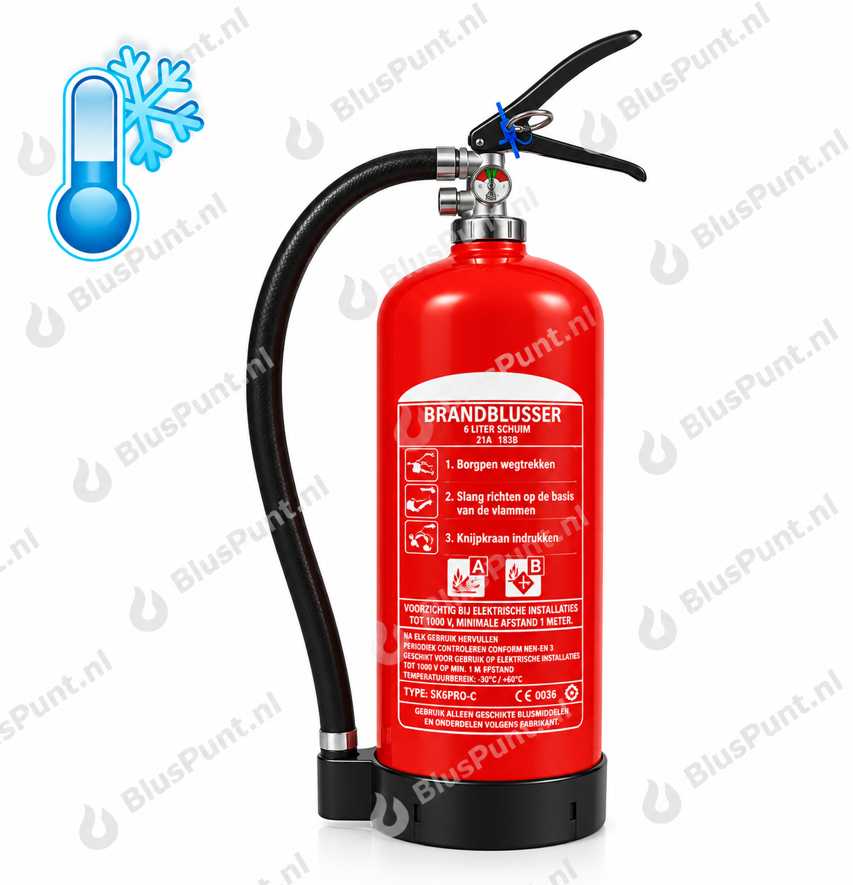 Composiet brandblusser ABC poeder 6-kilo onderhoudsarm