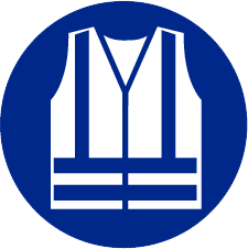 Sticker veiligheidsvest verplicht Ø400mm