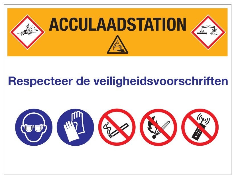 Bord acculaadstation 40x30cm