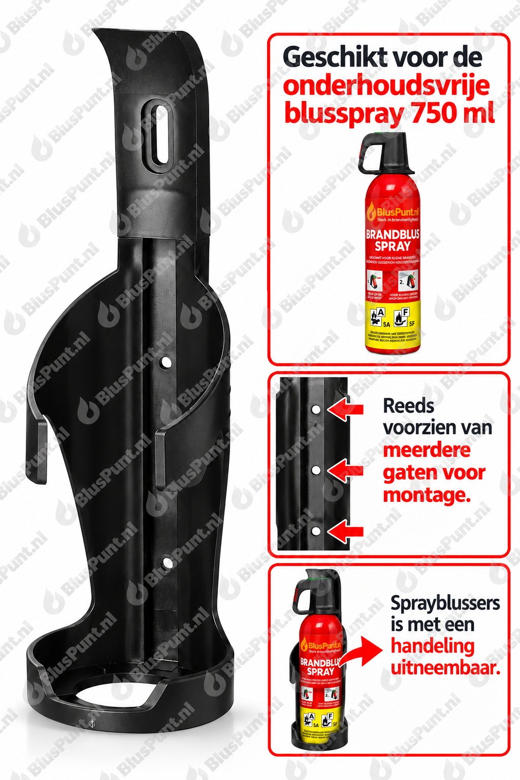Houder sprayblusser 750ml zwart