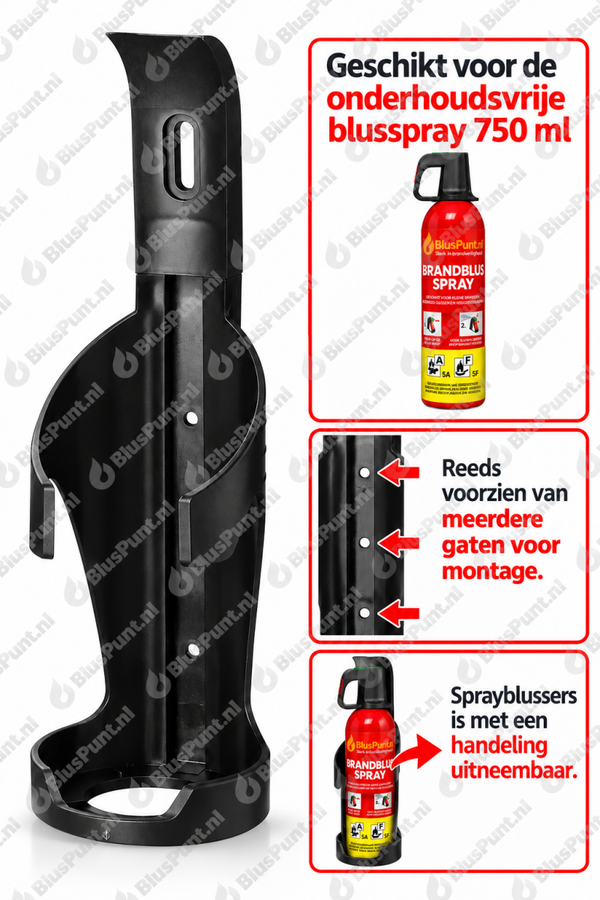 Houder sprayblusser 750ml zwart