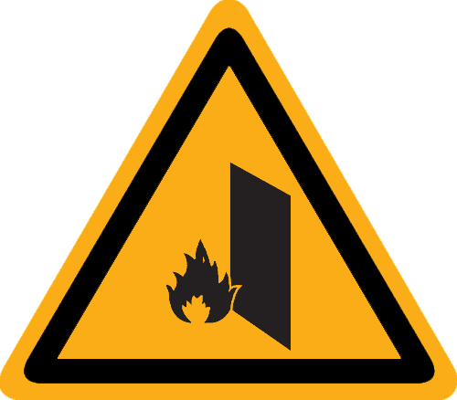 Sticker branddeur (9x9cm)