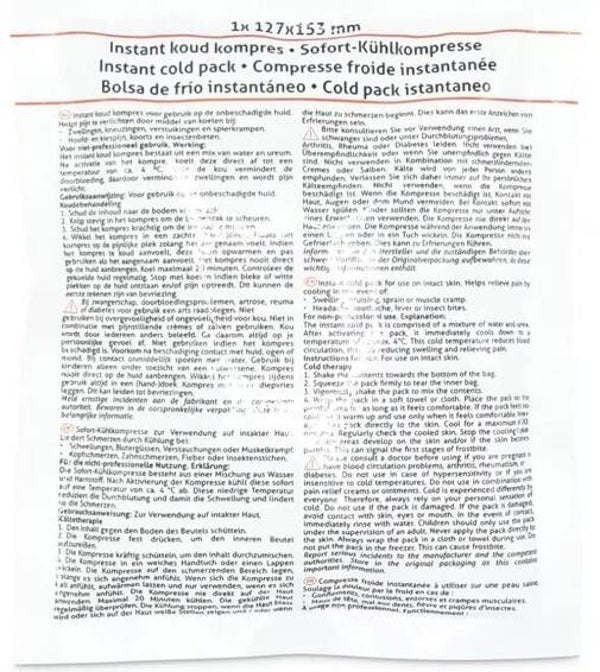 Coldpack instant cold 12.7x15.3cm (eenmalig)