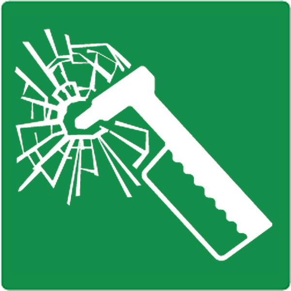 Lifehammer bordje 10x10cm EN-ISO7010