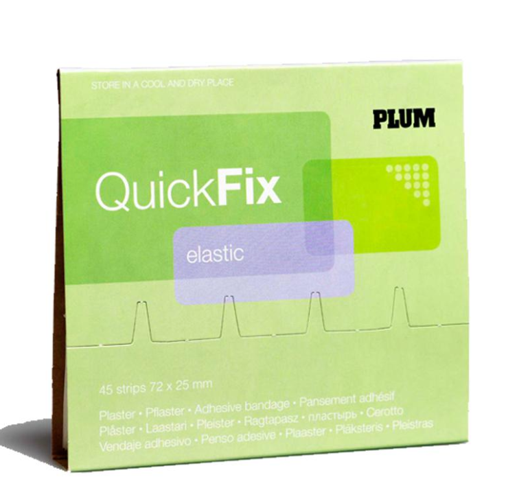 Quickfix pleisterdispenser navulling 45 elastische textielpleisters 7.2x2.5cm