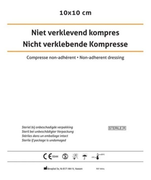 Niet verklevend kompres 10x10cm