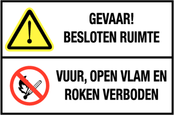 Bord open vuur verboden 300x150mm
