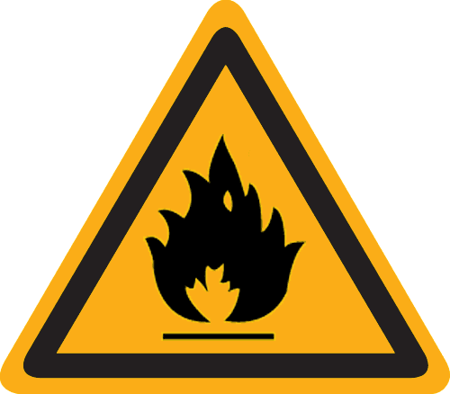 Sticker licht ontvlambare stoffen (40x40cm)