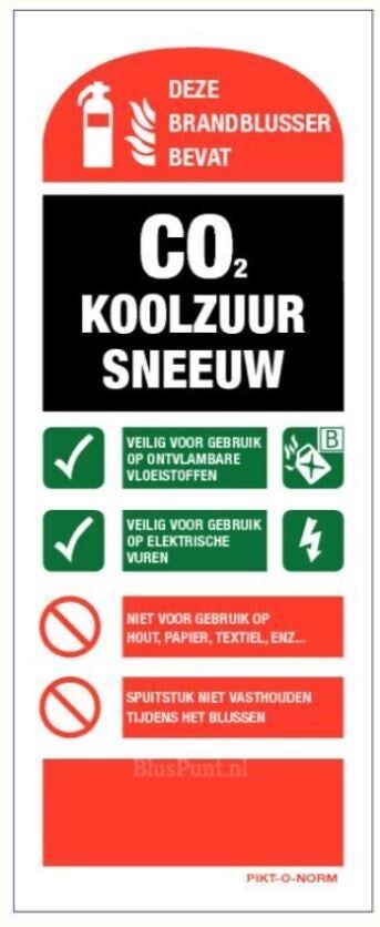 Blusinstructie Co2-blusser ID-pictogram